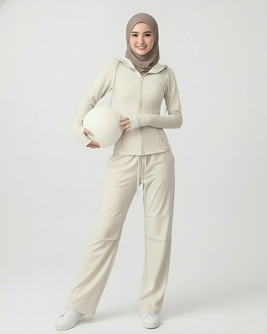 [2-Pcs: Active Starter Set] ÉLAN Sand Sports Jacket + Sports Pants