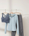 [3-Pcs: Signature 3-in-1 Active Set] ÉLAN Sky Sports Bra + Sports Jacket + Sports Pants